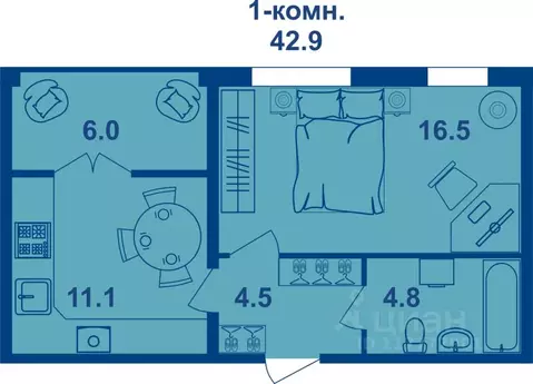 1-к кв. Костромская область, Кострома Магистральная ул., 71 (40.1 м)