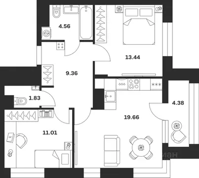 2-к кв. Тульская область, Тула городской округ, с. Осиновая Гора ул. ...