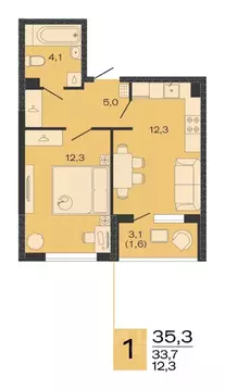 1-к кв. Краснодарский край, Красноармейский район, Марьянское с/пос, ...