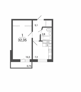 1-к кв. Курганская область, Курган Заозерный жилрайон, 16-й мкр,  ...