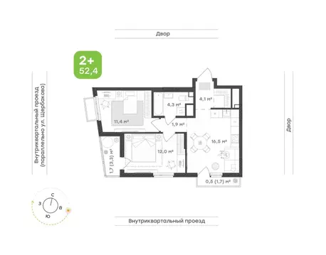2-к кв. Свердловская область, Екатеринбург Уктус жилрайон, Cемейный ...