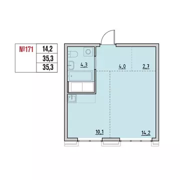 1-комнатная квартира: Маркова, квартал Стрижи, 16 (35.3 м)