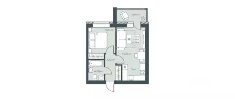 1-к кв. Нижегородская область, Выкса инженера Шухова кв-л,  (41.7 м)