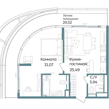 2-комнатная квартира: Республика Крым, Саки, курортный кластер Темпо ...