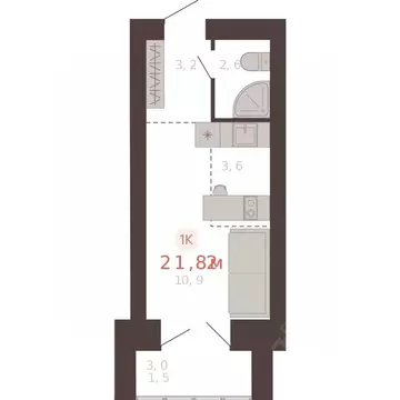 1-к кв. Алтайский край, Новоалтайск ул. Южсиба, 52А (21.8 м)