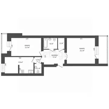 2-к кв. Тюменская область, Тюмень Широтная ул., 159 (69.9 м)