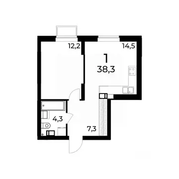 1-к кв. Нижегородская область, Нижний Новгород ул. Усиевича (38.3 м)