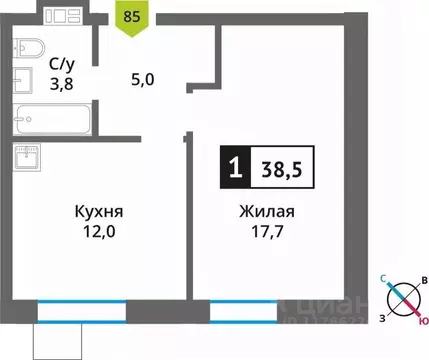 1-к кв. Московская область, Красногорск городской округ, пос. Светлые ...