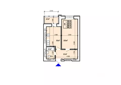 1-к кв. Саратовская область, Энгельс Дом у озера жилой комплекс (38.3 ...