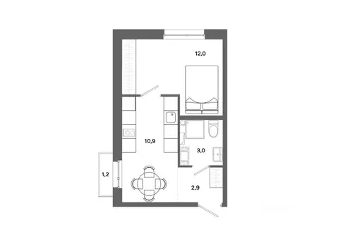 1-к кв. Ханты-Мансийский АО, Сургут ул. Ивана Захарова, 16 (28.8 м)