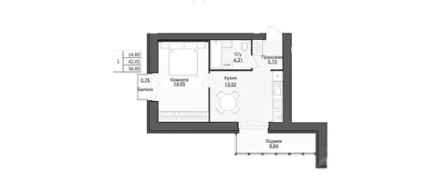 1-к кв. Ярославская область, Ярославль Мельничная ул., 85 (38.65 м)