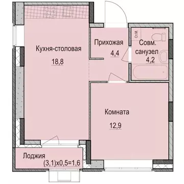 1-к кв. Татарстан, Казань Ферма-2 жилмассив,  (41.9 м)
