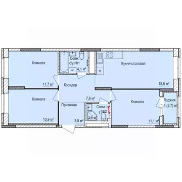 3-к кв. Удмуртия, Ижевск Буммаш жилрайон, Покровский жилой комплекс ...