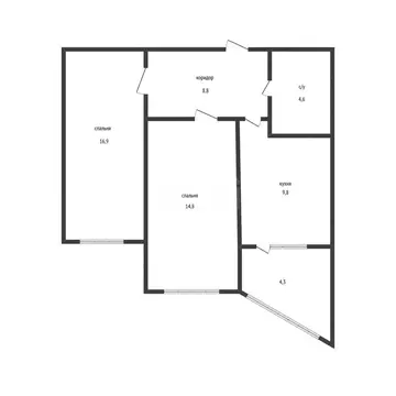 2-комнатная квартира: Краснодар, улица Адмирала Серебрякова, 3к3 (54.9 ...