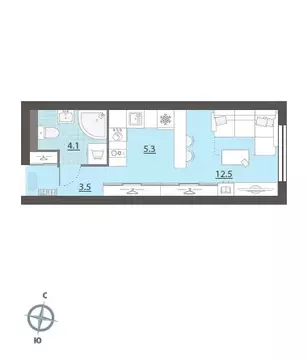 Квартира-студия: Екатеринбург, жилой район Центральный, жилой комплекс ...