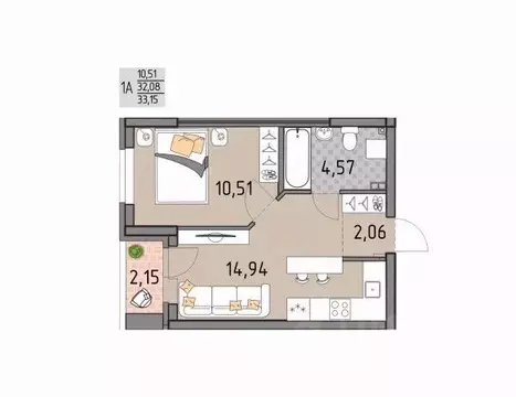 1-к кв. Свердловская область, Екатеринбург Юго-Западный жилрайон, ...