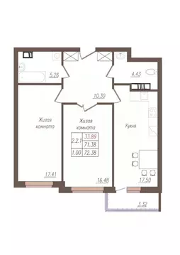 2-к кв. Орловская область, Орел ул. Генерала Родина, 66Ак1 (72.0 м)