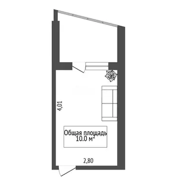 1к в 4-комнатной квартире (10 м)