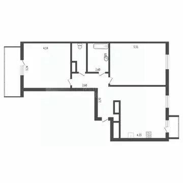 2-к кв. Тюменская область, Тюменский муниципальный округ, д. Дударева ...