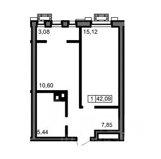 1-к кв. Волгоградская область, Волгоград ул. 8-й Воздушной Армии, 3 ...