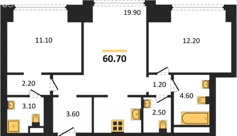 2-комнатная квартира: Москва, 1-й Сетуньский проезд, 8 (60 м)