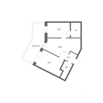 2-к кв. Ленинградская область, Ломоносовский район, Аннинское ...