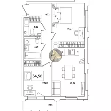2-комнатная квартира: Санкт-Петербург, Суздальское шоссе, 18к4 (64.56 ...