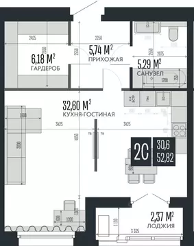 2-к кв. Алтайский край, Барнаул Опера Резиденс жилой комплекс, БС3 ...