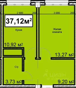 1-к кв. Ставропольский край, Ессентуки ул. Благодатная, 22к3 (37.12 м)
