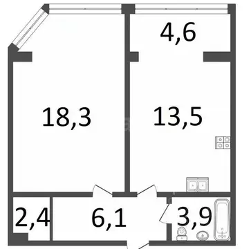 1-к кв. Краснодарский край, Анапа Краснодарская ул., 66В (48.0 м)