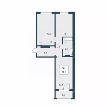 3-к кв. Новосибирская область, Новосибирск Цветной бульвар жилой ...