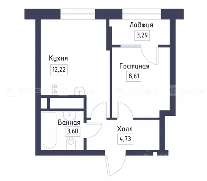 1-к кв. Татарстан, Зеленодольский район, Осиновское с/пос, с. Осиново, ...