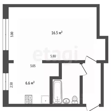1-к кв. Калужская область, Калуга Ольговская ул., 12 (31.0 м)