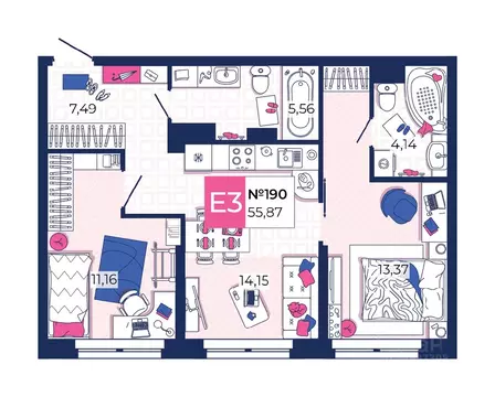 2-к кв. Тульская область, Тула городской округ, с. Осиновая Гора По ...