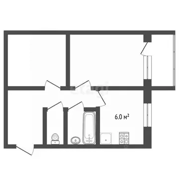 2-к кв. Ярославская область, Ярославль Спартаковская ул., 45 (41.1 м)