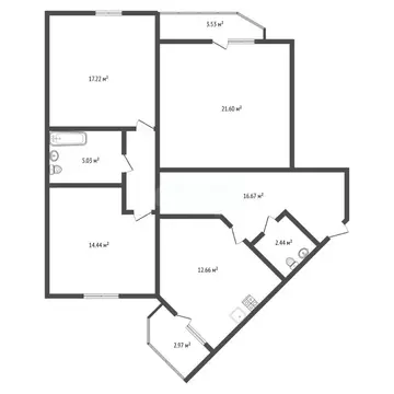 3-к кв. Воронежская область, Воронеж бул. Победы, 51а (89.0 м)