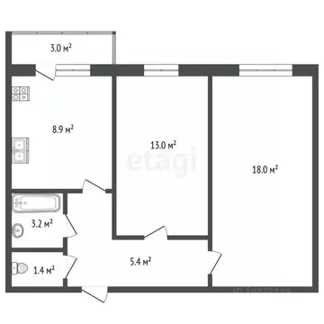 2-к кв. Башкортостан, Стерлитамак ул. Суворова, 6 (50.0 м)
