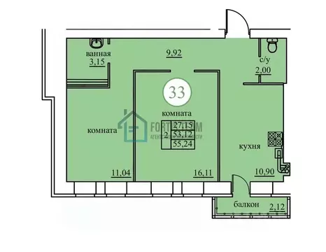2-к кв. Ярославская область, Ярославский муниципальный округ, пос. ...