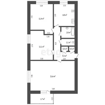 3-комнатная квартира: Стерлитамак, улица Имая Насыри, 1 (59.9 м)