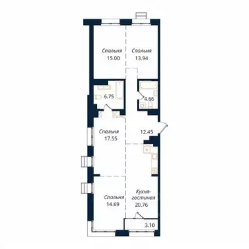 4-к кв. Иркутская область, Иркутск Байкальская ул., 246Б (108.9 м)