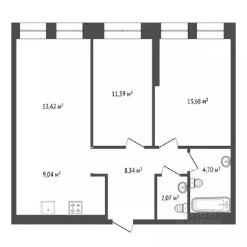 1-к кв. Башкортостан, Уфа бул. Ибрагимова, 90/2 (63.24 м)