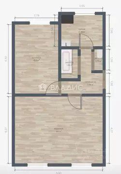 2-к кв. Нижегородская область, Дзержинск просп. Ленина, 71 (51.6 м)