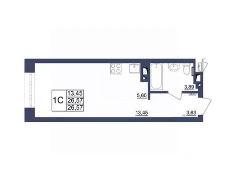 Студия Башкортостан, Уфа Космос жилой комплекс, лит1 (27.25 м)