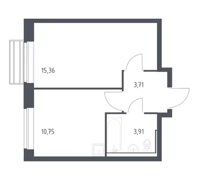 1-комнатная квартира: село Лайково, микрорайон Город-Событие, ЖК ...