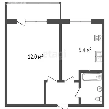 1-комнатная квартира: Самара, Днепровский проезд, 5 (23 м)