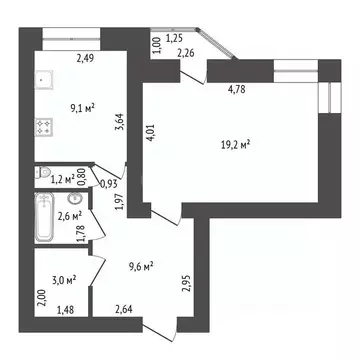 1-к кв. Башкортостан, Уфа Революционная ул., 173 (45.5 м)