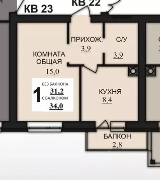 1-к кв. Ивановская область, Ивановский район, Богданихское с/пос, д. ...