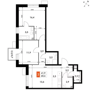 3-к кв. Приморский край, Владивосток Снеговая Падь мкр, ул. Адмирала ...