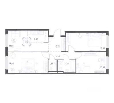 3-к кв. Московская область, Мытищи Мытищи Парк жилой комплекс (79.28 ...