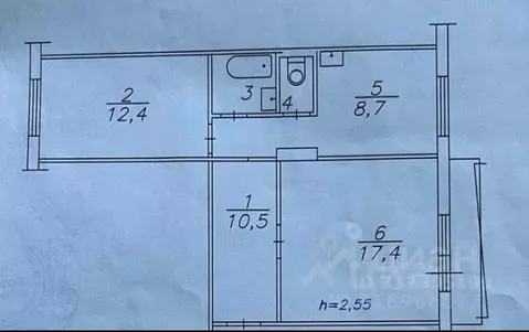 2-к кв. Красноярский край, Красноярск ул. Академгородок, 13 (54.3 м)